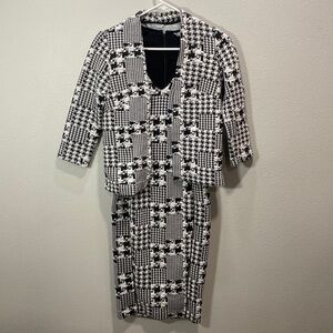 H&M dress and jacket black‎ and white grandma core